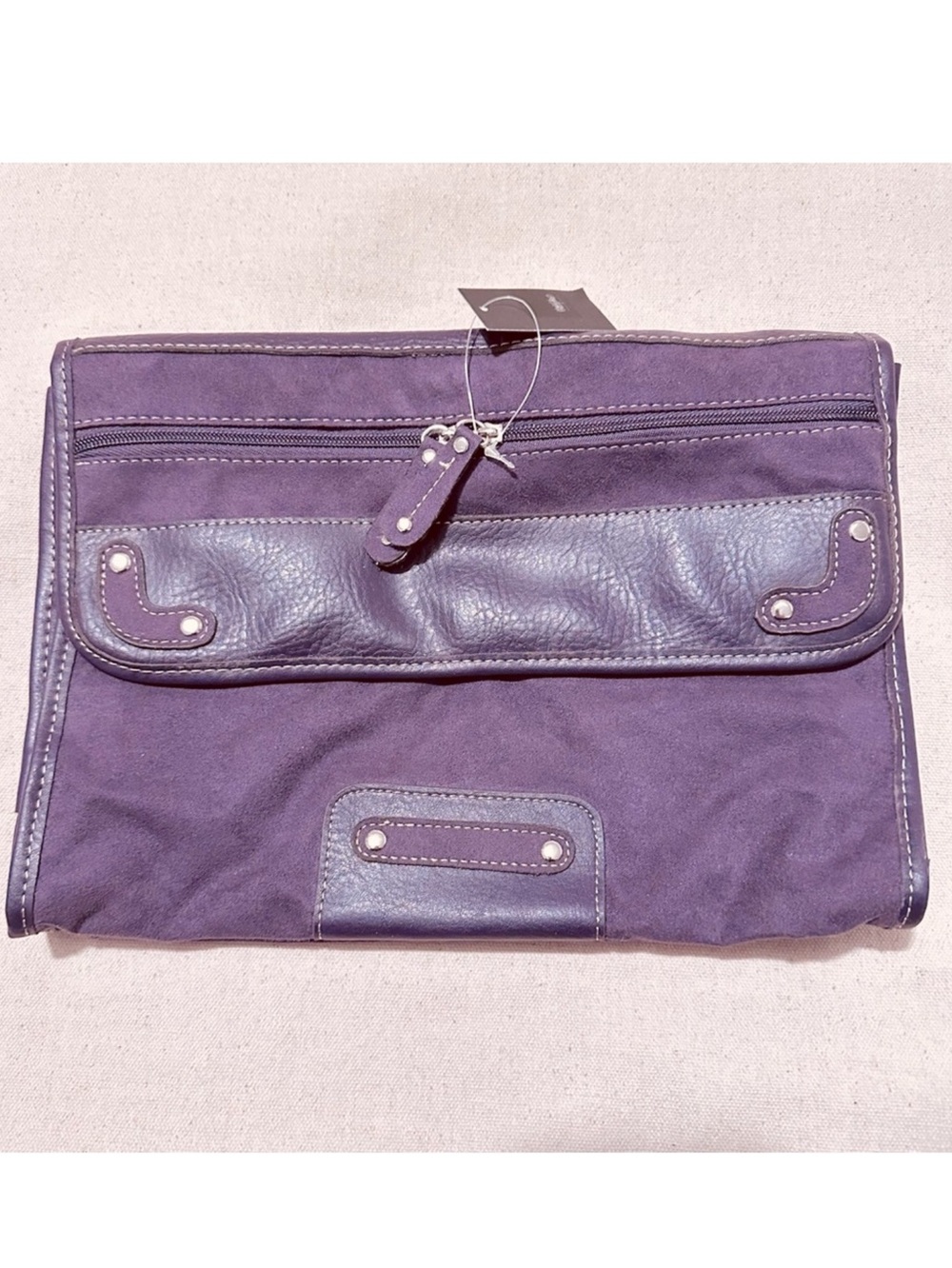 Vintage | Handbag | Faux Suede Clutch in Lilac